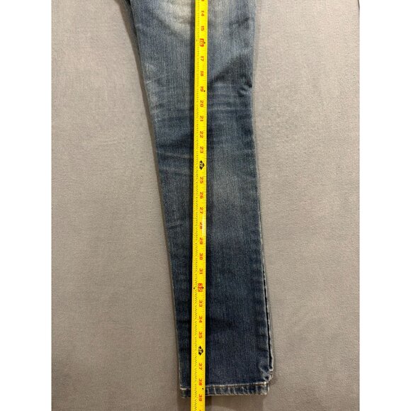 Vintage Garage Denim Womens Mom Jeans Low Rise Stretch Slim Fit BLue Size W30 - Picture 8 of 9